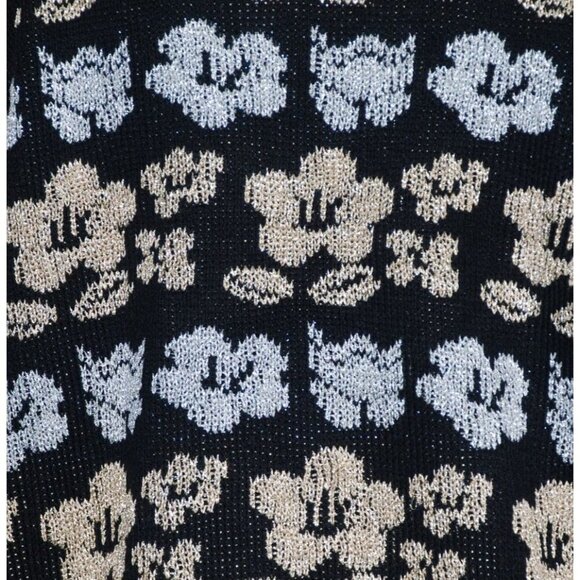 Vintage Extra Touch Black Sweater Womens Size 22W Metallic Floral Retro Pullover - Picture 6 of 8
